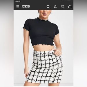 Plaid mini skirt. From ASOS. Part of a set